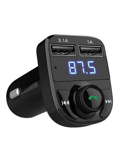 Buy 2-In-1 Dual Port Car Charger With FM Transmitter Black in UAE