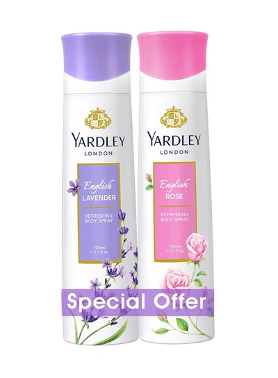 اشتري Pack Of 2 Body Spray Lavender With Rose 150ml في الامارات