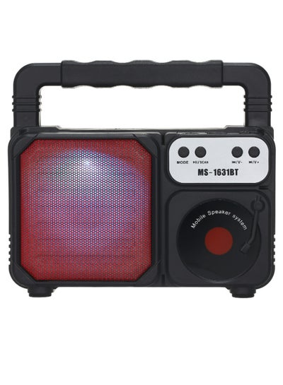 اشتري Portable Outdoor Colourful LED Light BT Speaker V7740 Black/Red/Silver في السعودية