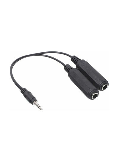 Buy 3.5 mm Male To Female Audio Splitter Black in UAE