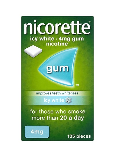 Buy 105-Piece Icy White Teeth Whiteness And Smoking Aid Chewing Gum 4mg in Saudi Arabia