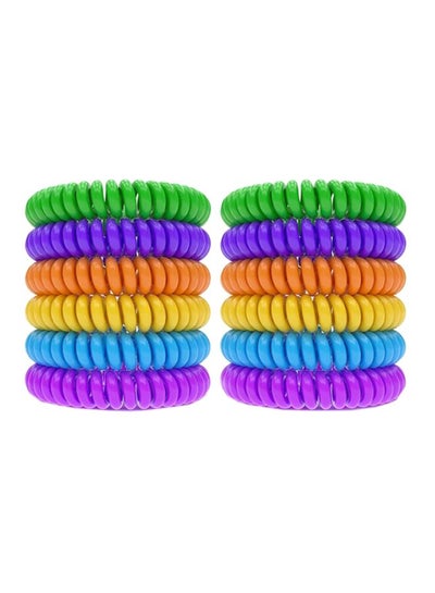 Buy 12-Piece Mosquito Repellent Wristbands Multicolour in Saudi Arabia