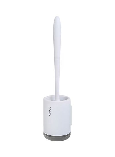 Buy Hollow Drainage Toilet Brush and Holder Set White/Grey 42x10x10cm in UAE