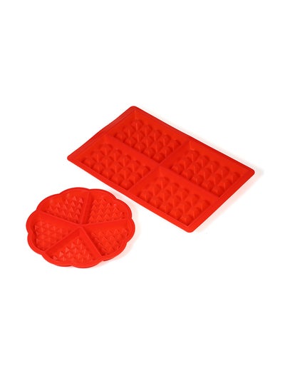 Buy Silicone Cake Mould Round + Rectangle Red in Egypt