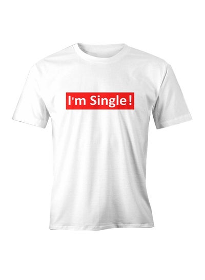 Buy I'm Single Short Sleeve T-Shirt White in Saudi Arabia