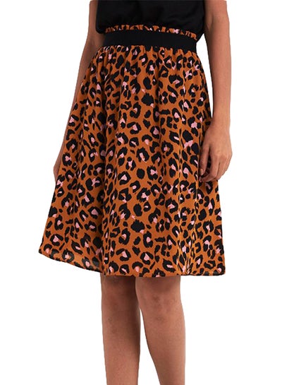 Buy Cheetah Print Mini Skirt Multicolour in UAE