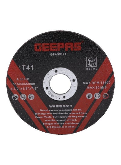 Buy Metal Cutting Disc | with 115 mm diameter | Thin Saw Blade for cutting, grooving & trimming all kinds of metal |3mm Thick Disk |Ideal for Carpenter, Plumber, Flooring Workers Black/Red/Silver 22x3x115mm in UAE