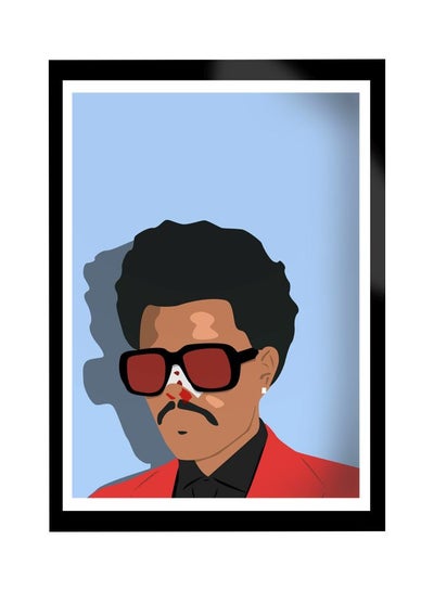 Buy The Weeknd Poster With Frame Blue/Red/Black 21x30cm in UAE