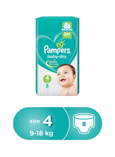 innovatie Werkelijk Schrijf een brief Baby Dry Diapers, Size 4, Maxi, 9-18 Kg, 8 Count | Maller