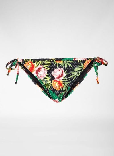 Buy Floral Tie Side Bikini Bottoms Multicolour in Saudi Arabia