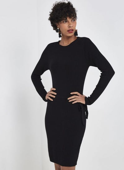 اشتري Phill Knitted Midi Dress أسود في السعودية