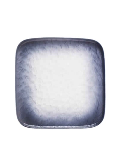 Buy 6-inch Stone Pattern Ceramic Square Plate Grey in UAE