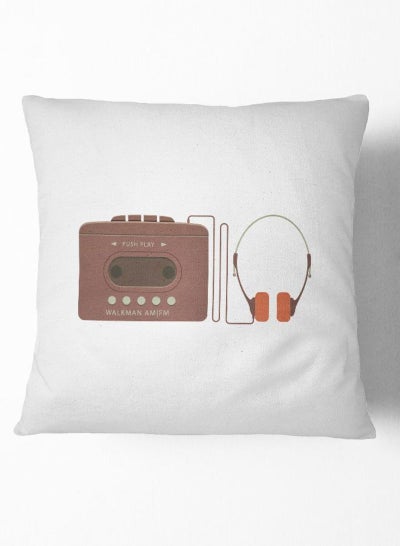 Buy Retro Walkman Throw Pillow Multicolour 16 x 16inch in UAE