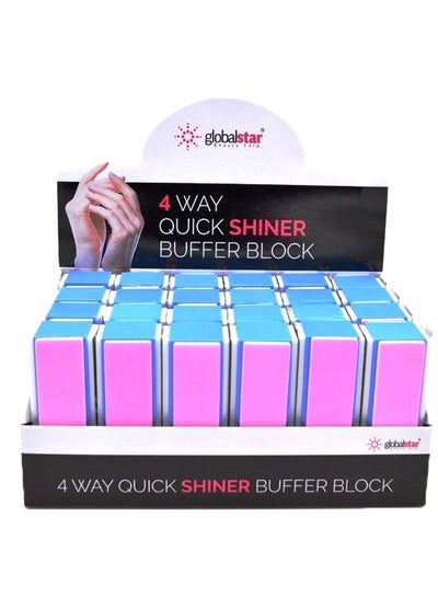 Buy Pack Of 24 Shiner 4 Way Buffer Block Pink/Blue/White in UAE