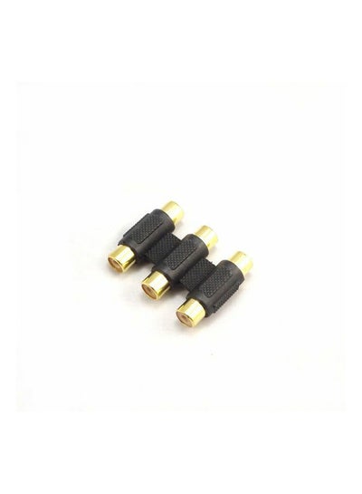 Buy Female To Female 3 RCA AV Audio Video Adapter Black in Egypt