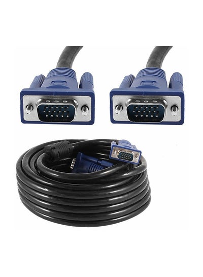 Buy VGA 15 Pin Male To Male Cable Black/Blue in Saudi Arabia