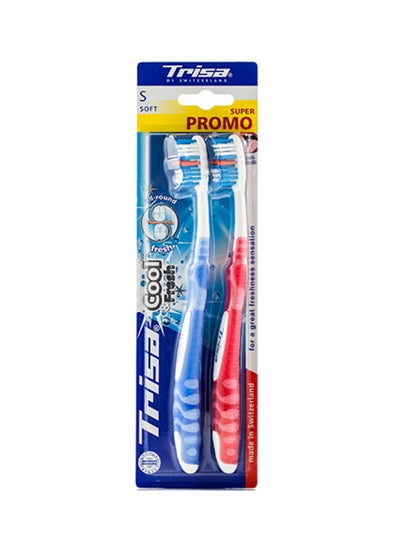 اشتري عرض فرشاة أسنان (1 + 1 مجاناً) وردي/ أزرق / أبيض في السعودية