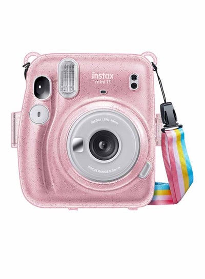 Buy Hard Case For Fujifilm Instax Mini 11 Instant Camera With Adjustable Strap Pink in UAE