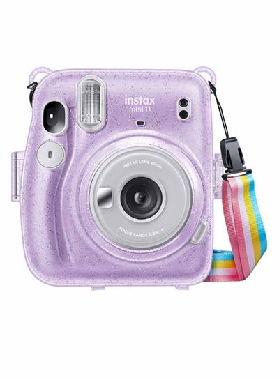 Buy Hard Case For Fujifilm Instax Mini 11 Instant Camera With Adjustable Strap Purple in Saudi Arabia