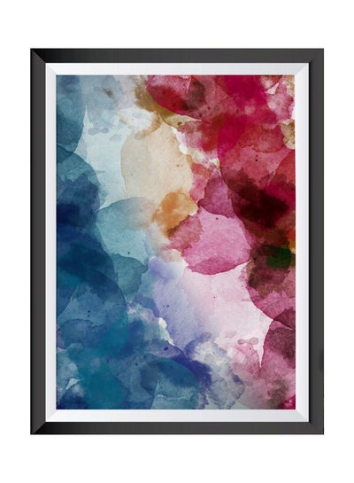 Buy Abstract Watercolor Themed Poster With Frame Red/Pink/Blue 30x40cm in UAE