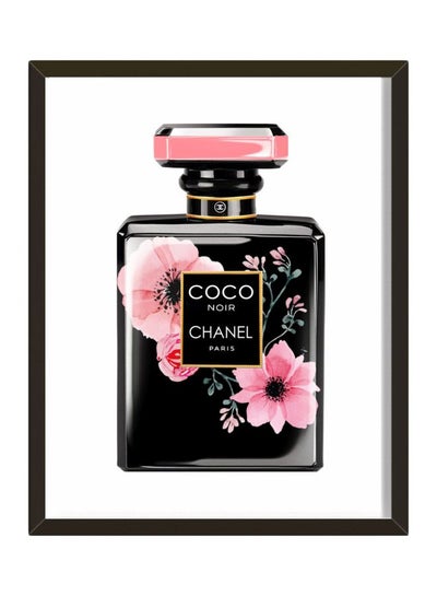 Coco Chanel Perfume Bottle Poster With Frame Black/Pink/White price in UAE, Noon UAE