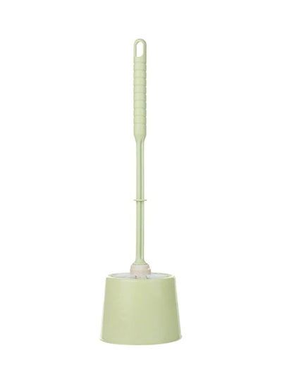Buy Toilet Cleaning Brush With Holder Green/White 36x9cm in UAE