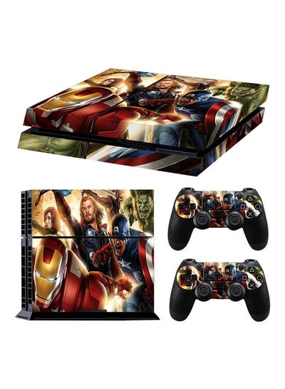Buy 4-Piece Avengers Printed Console And Controller Sticker For PlayStation 4 in Egypt