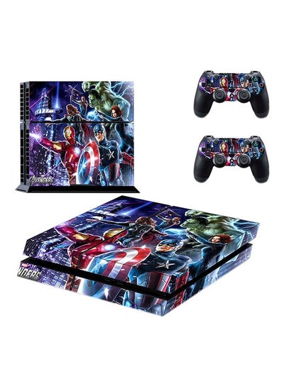 Buy 4-Piece Avengers Themed Console And Controller Sticker For Sony PlayStation 4 in Egypt