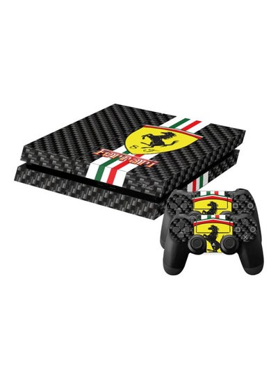 Buy 3-Piece Ferrari Themed Console And Controller Sticker For PlayStation 4 in Egypt