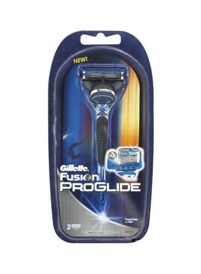 Buy Fusion Proglide Razor With 2 Blade Blue/Black in Saudi Arabia