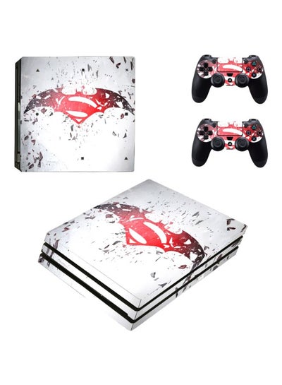 Buy 4-Piece Superman Vs Batman Themed Console And Controller Skin Sticker For PlayStation 4 Pro in Egypt