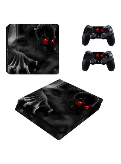 Buy 4-Piece Skull Themed Console And Controller Skin Sticker For PlayStation 4 Slim in Egypt