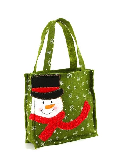 Buy Christmas Printed Candy Gift Bag Green/Red/Black in UAE