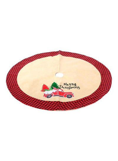 Buy Decorative Tree Skirt Beige/Green/Red 105cm in Saudi Arabia