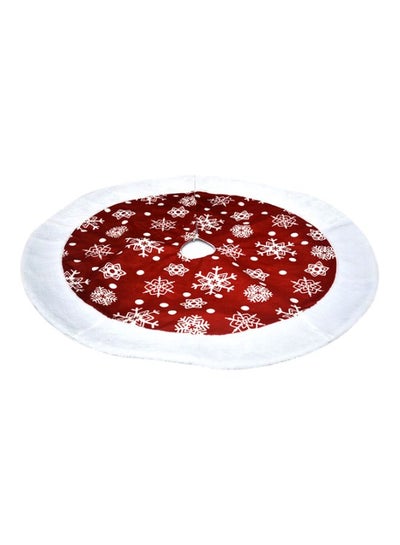Buy Snowflake Printed Decorative Tree Skirt Red/White 101cm in UAE