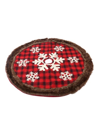 Buy Decorative Snowflake Patch Tree Skirt Red/Brown/White 120cm in Saudi Arabia