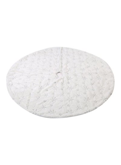 Buy Decorative Snowflake Embroidered Tree Skirt White/Silver 90cm in Saudi Arabia