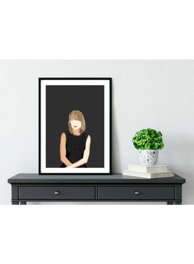 Buy Taylor Swift Poster With Frame Black/Beige 50x40cm in UAE