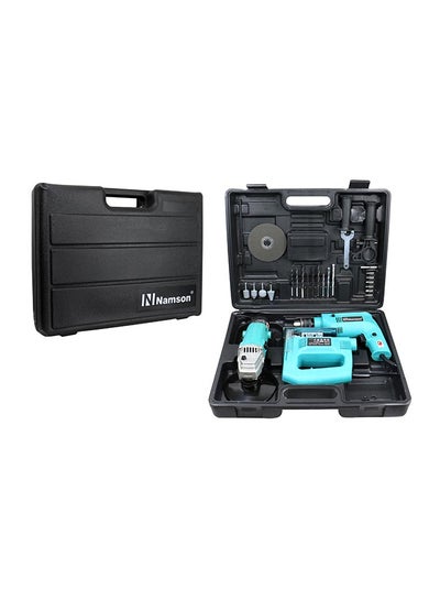 Buy Electric Drill Kit Set Black/Blue 44x34x12centimeter in UAE