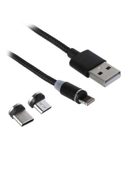 اشتري 3-In-1 Data Sync And Magnetic Charging Cable 120سم أسود/فضي في مصر