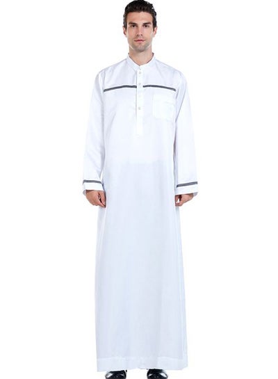 Buy 52 Pack High Neck Kandora White/Black in UAE