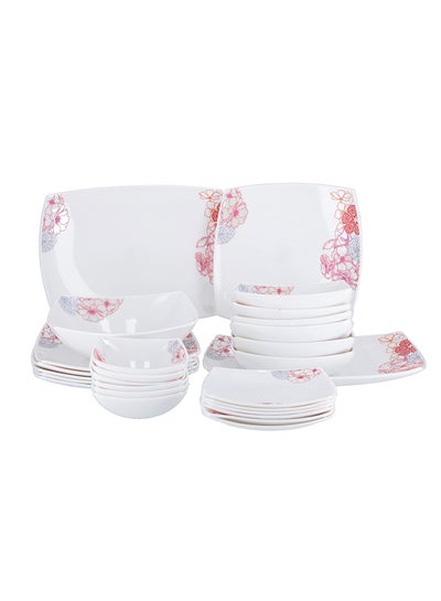 Buy 27-Piece Opal Square Dinnerware Set Multicolour in UAE