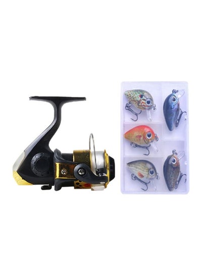 اشتري 6-Piece Ball Bearing Fishing Reel With Lines And Rock Bait Set 11x7x6.5cm في الامارات