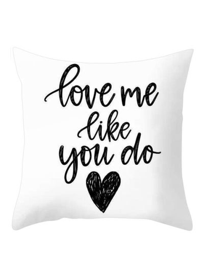 Buy Couple Slogan Graphic Cushion Cover White/Black 45x45cm in UAE