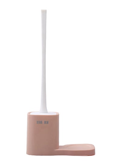Buy Wall-Mounted Toilet Brush With Bracket Brown/White 38.5 x 18.5cm in UAE