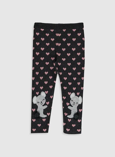 Buy Animal Printed Leggings Black/Pink/Grey in Saudi Arabia