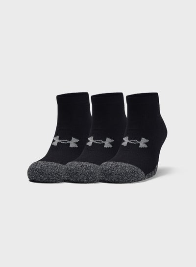 Buy 3 Pack HeatGear Low Cut Socks Black in UAE