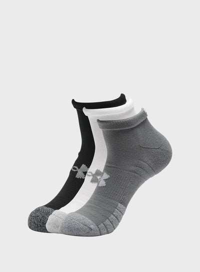 Buy 3 Pack HeatGear Low Cut Socks White in UAE