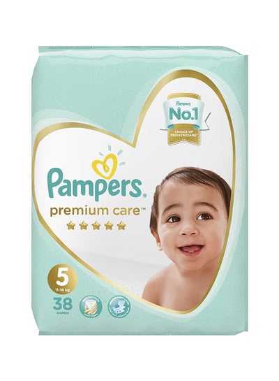 Buy Premium Care Diapers, Size 5, Junior, 11-16 Kg, Jumbo Pack, 38 Diapers in Saudi Arabia