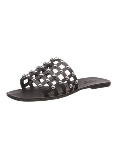 Buy Studded Cage Sandals Black in Saudi Arabia